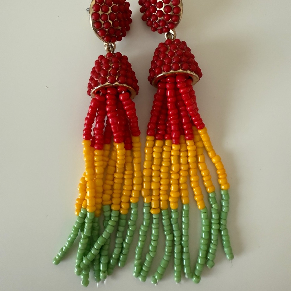 Colorful Beaded Tassel Earrings